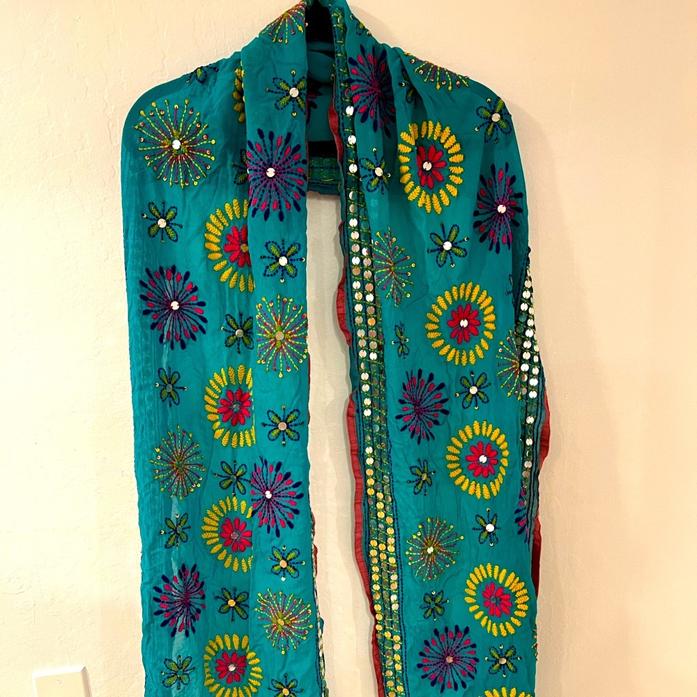 COPY - Raj Anthropologie Turquoise scarf NWT